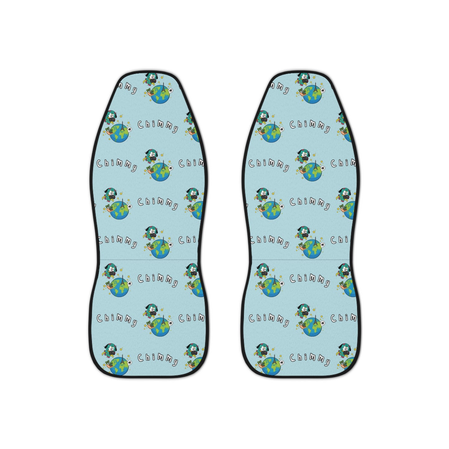 BT21 Chimmy Blue Car Seat Cover Pattern Design - Identical Set of 2