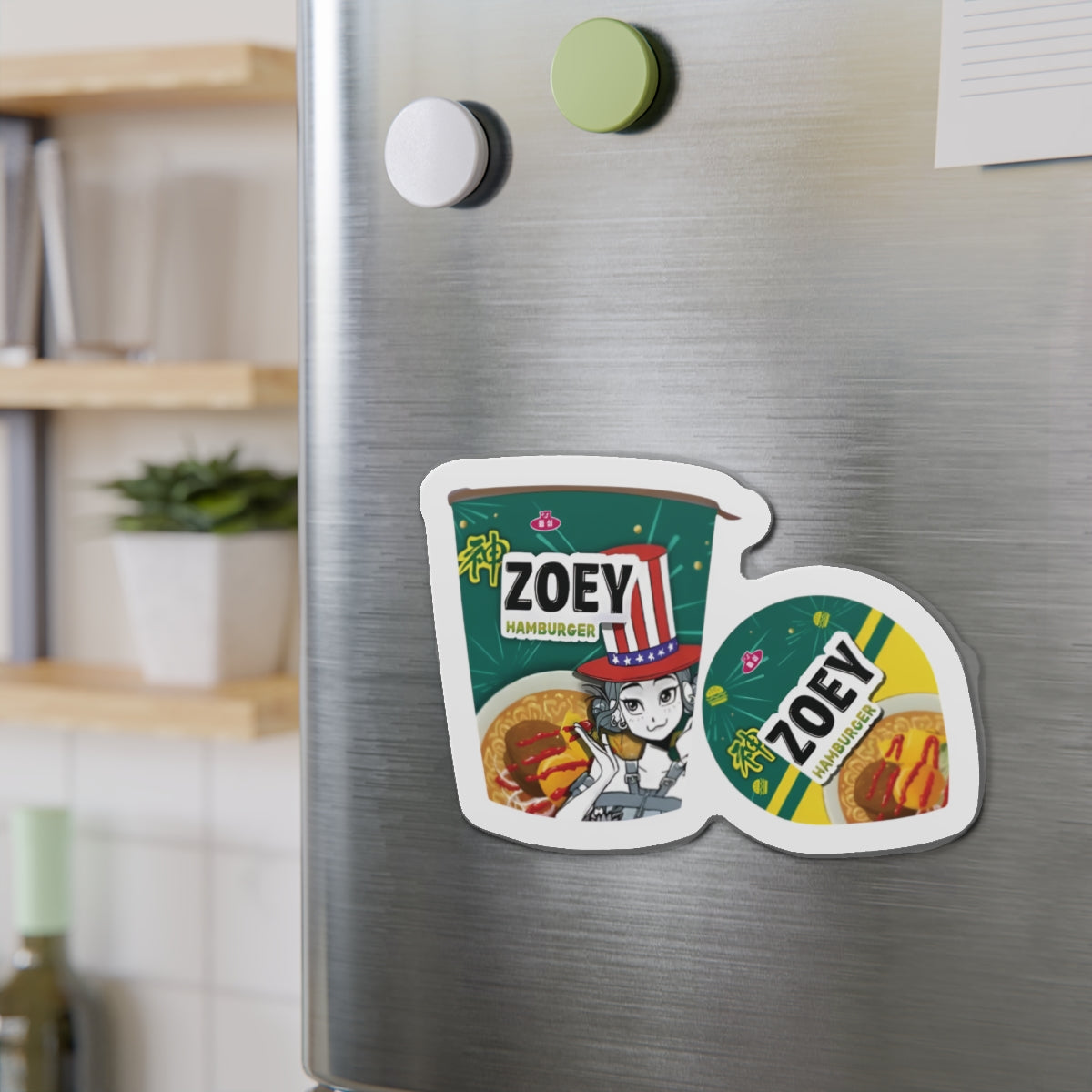 Kpop Demon Hunters Huntrix Zoey Ramen Cup Magnet