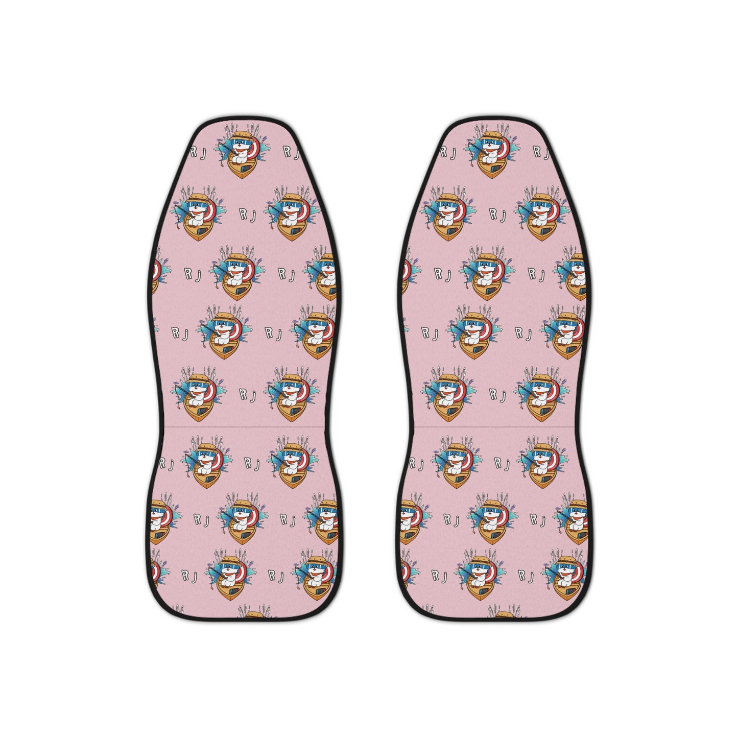 BT21 RJ Pink Car Seat Cover Pattern Design - Identical Set of 2