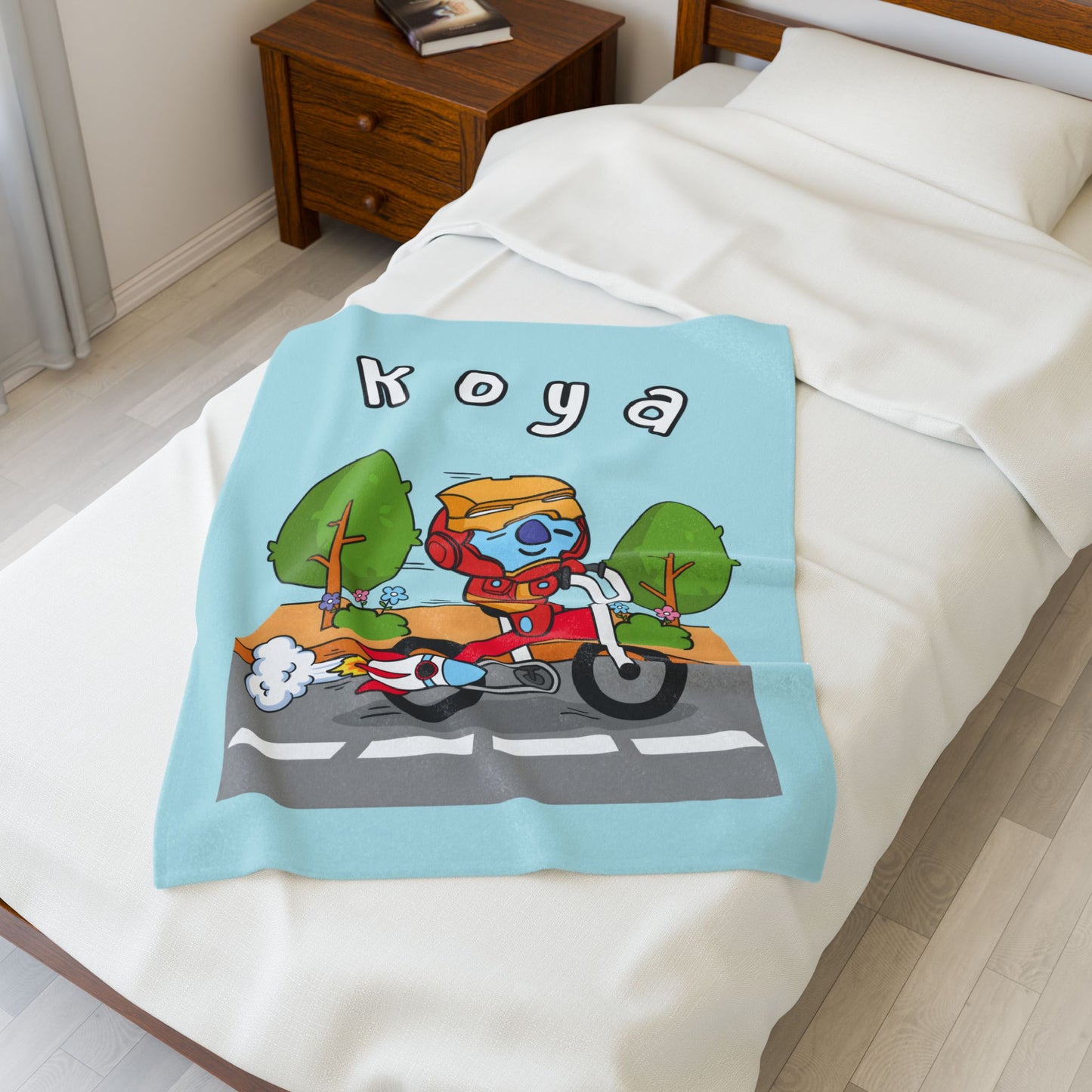 Blue Koya Blanket - BT21 Single Design