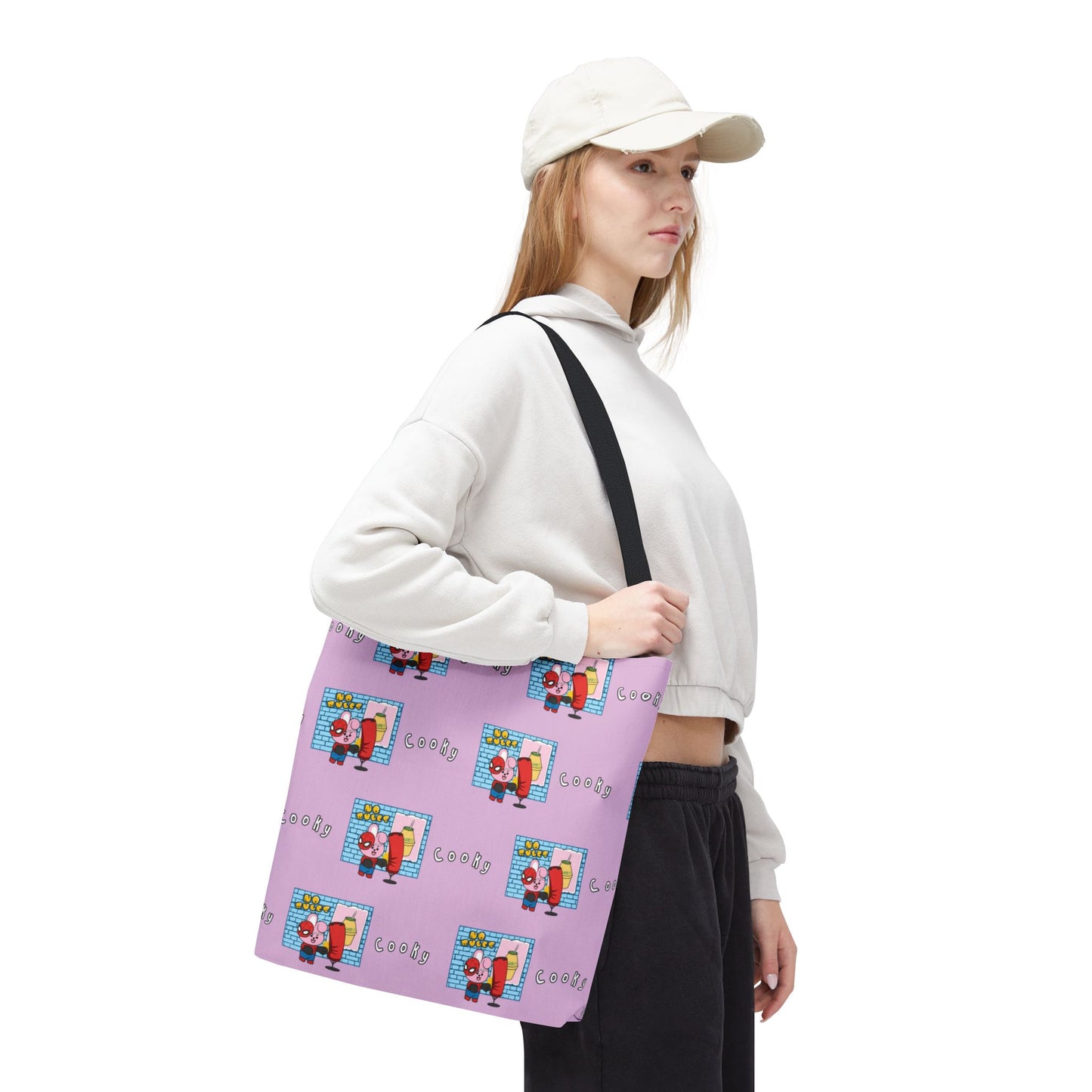 BT21 Cooky Purple Tote Bag Pattern Design