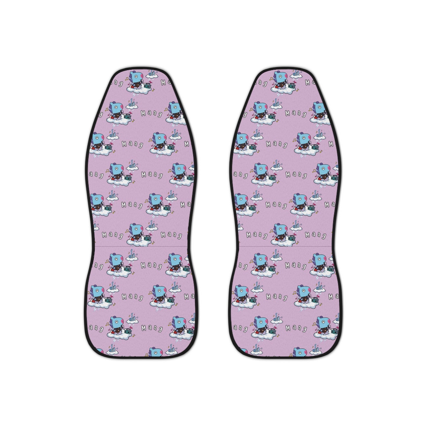 BT21 Mang Purple Car Seat Cover Pattern Design - Identical Set of 2