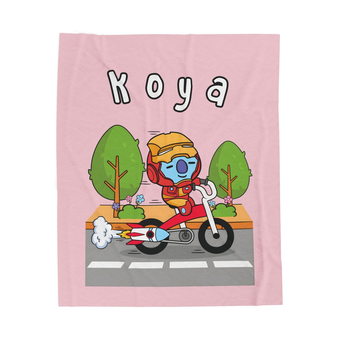 Pink Koya Blanket - BT21 Single Design