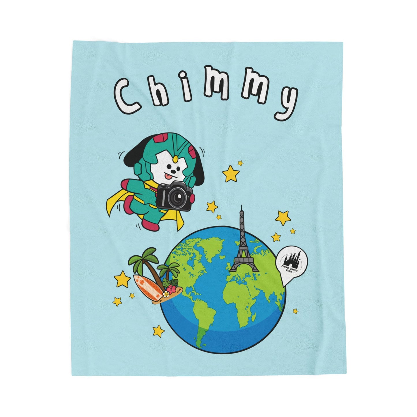 Blue Chimmy Blanket - BT21 Single Design