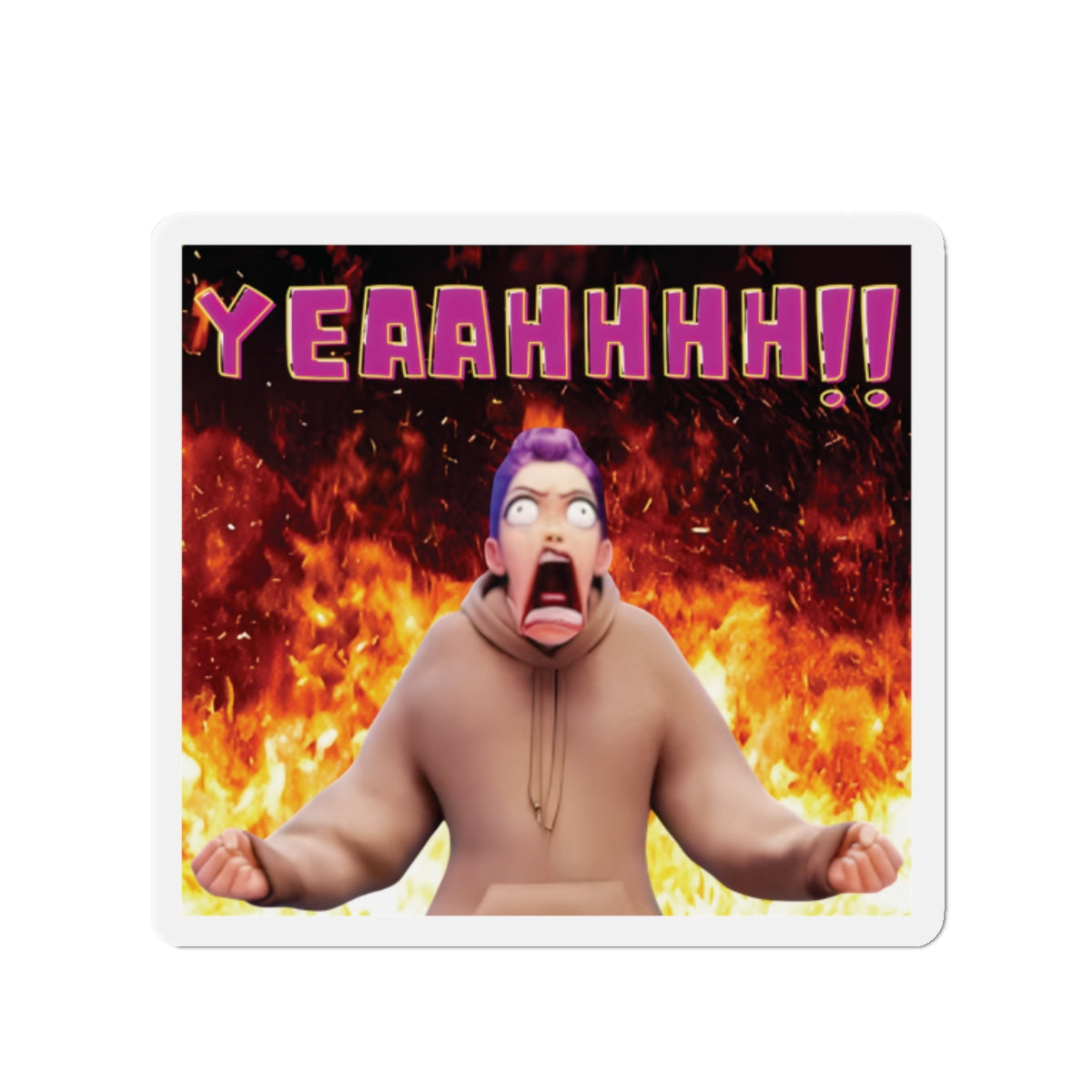 Kpop Demon Hunters Huntrix Rumi YEAHHH Funny Face Magnet