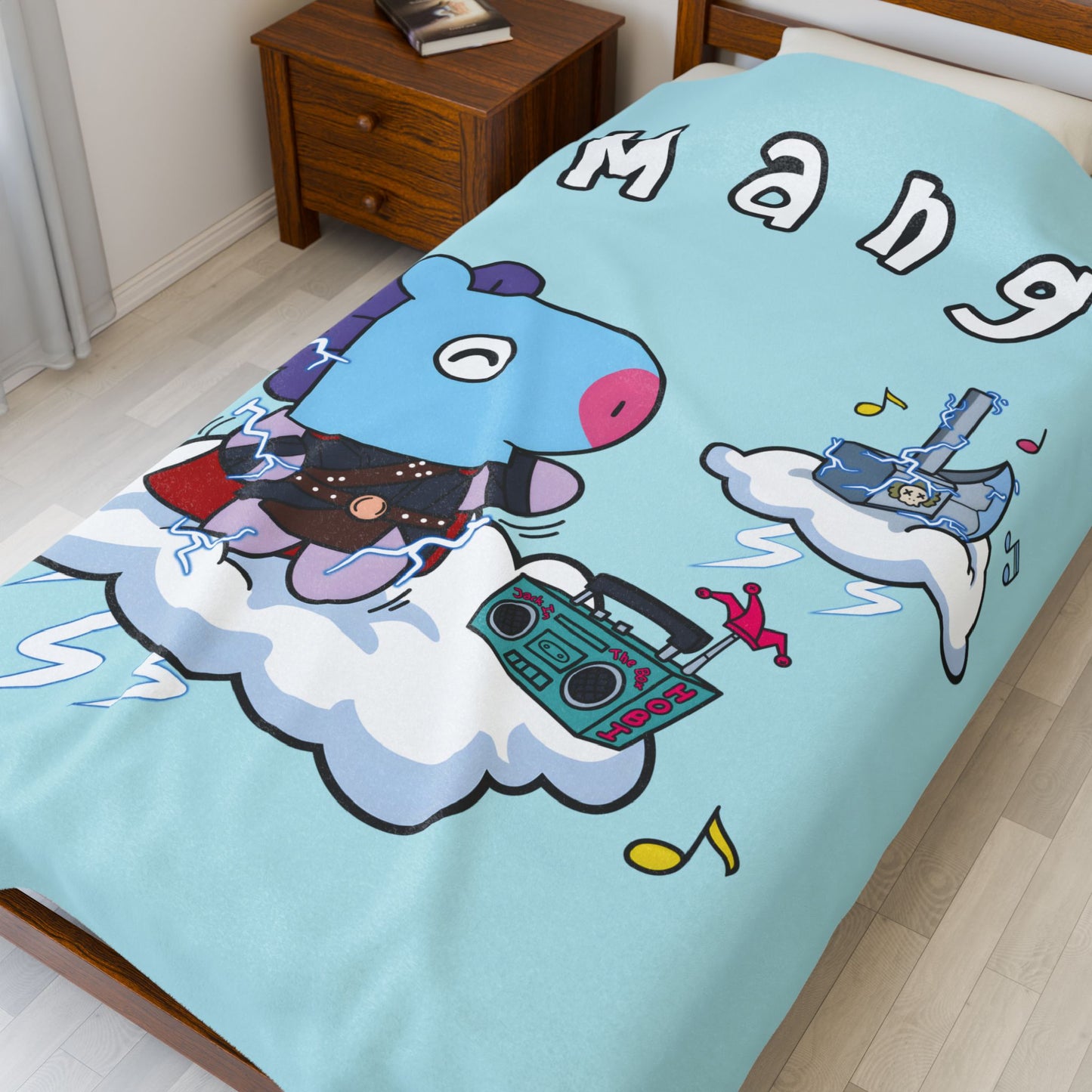 Blue Mang Blanket - BT21 Single Design