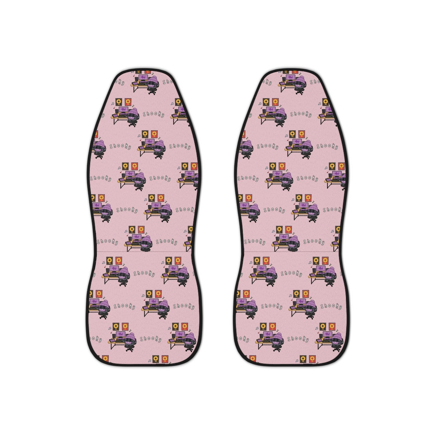BT21 Shooky Pink Car Seat Cover Pattern Design - Identical Set of 2