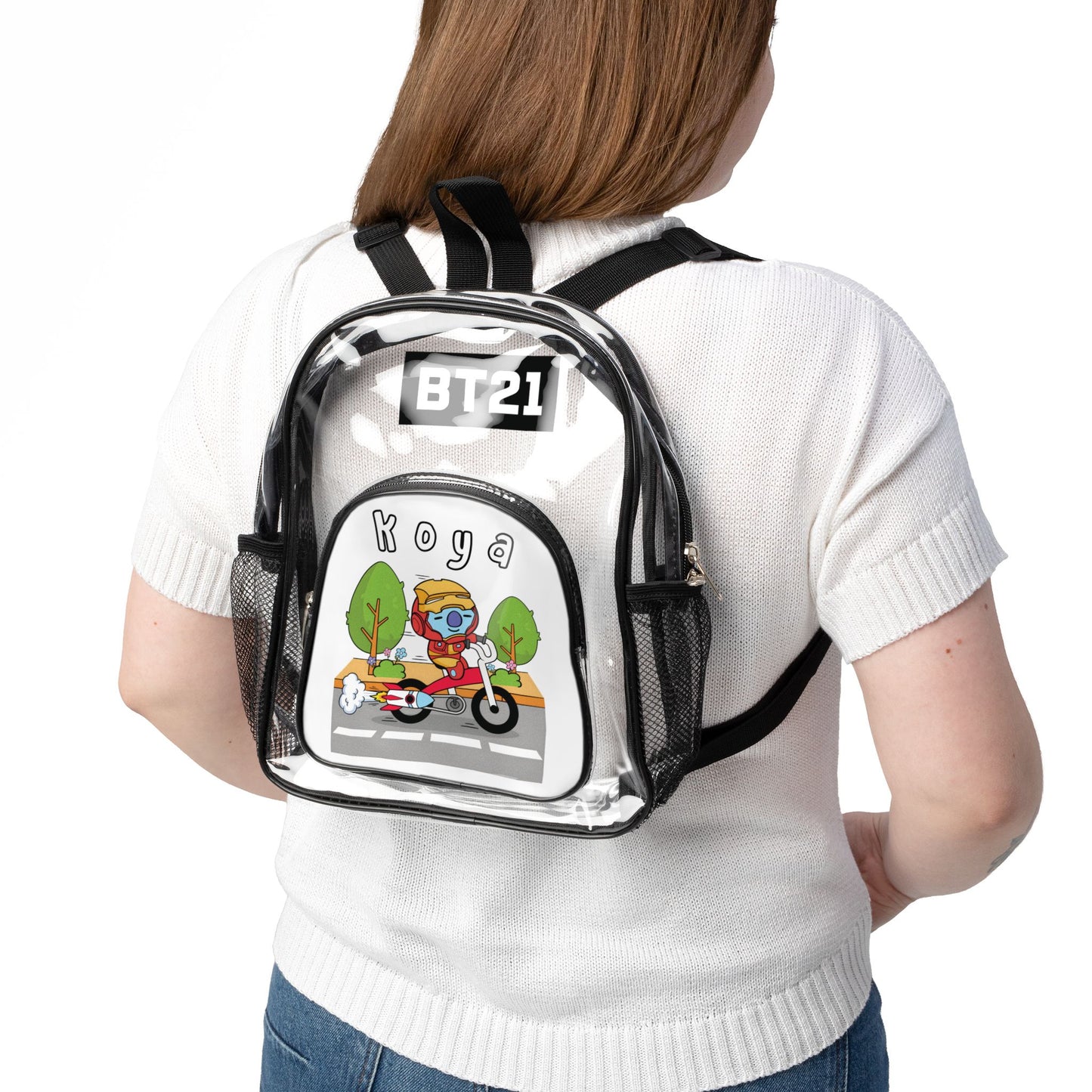 BT21 Koya Clear Stadium Concert Bag With White Background