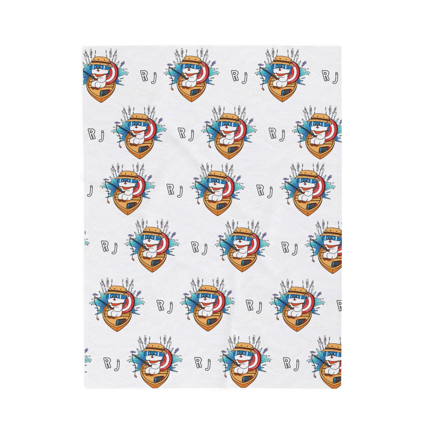 White RJ Blanket - BT21 Pattern Design