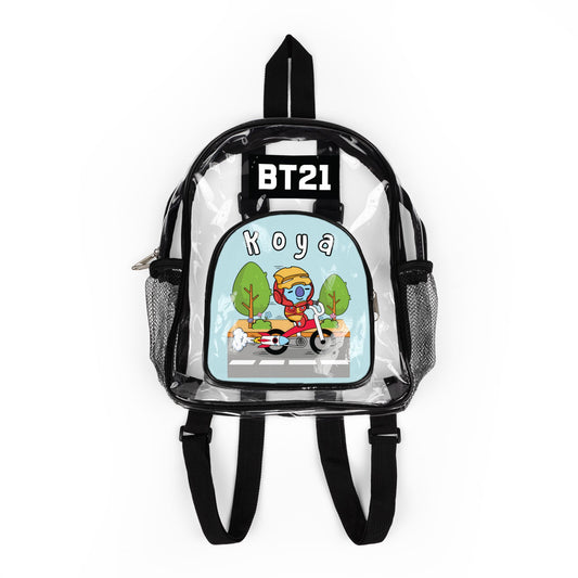 BT21 Koya Clear Panel Backpack (Blue Colored Front) — Not Stadium Approved