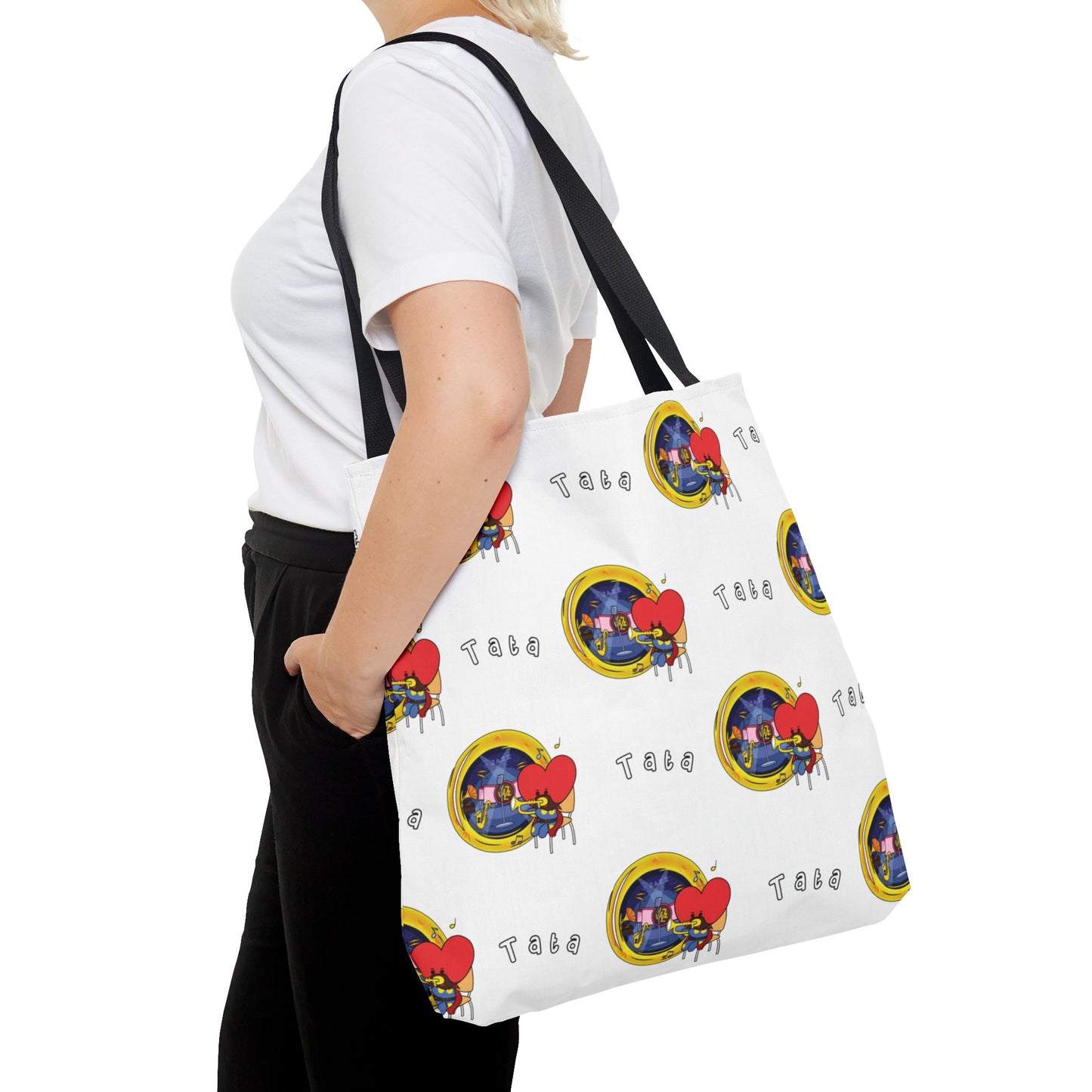 BT21 Tata White Tote Bag Pattern Design