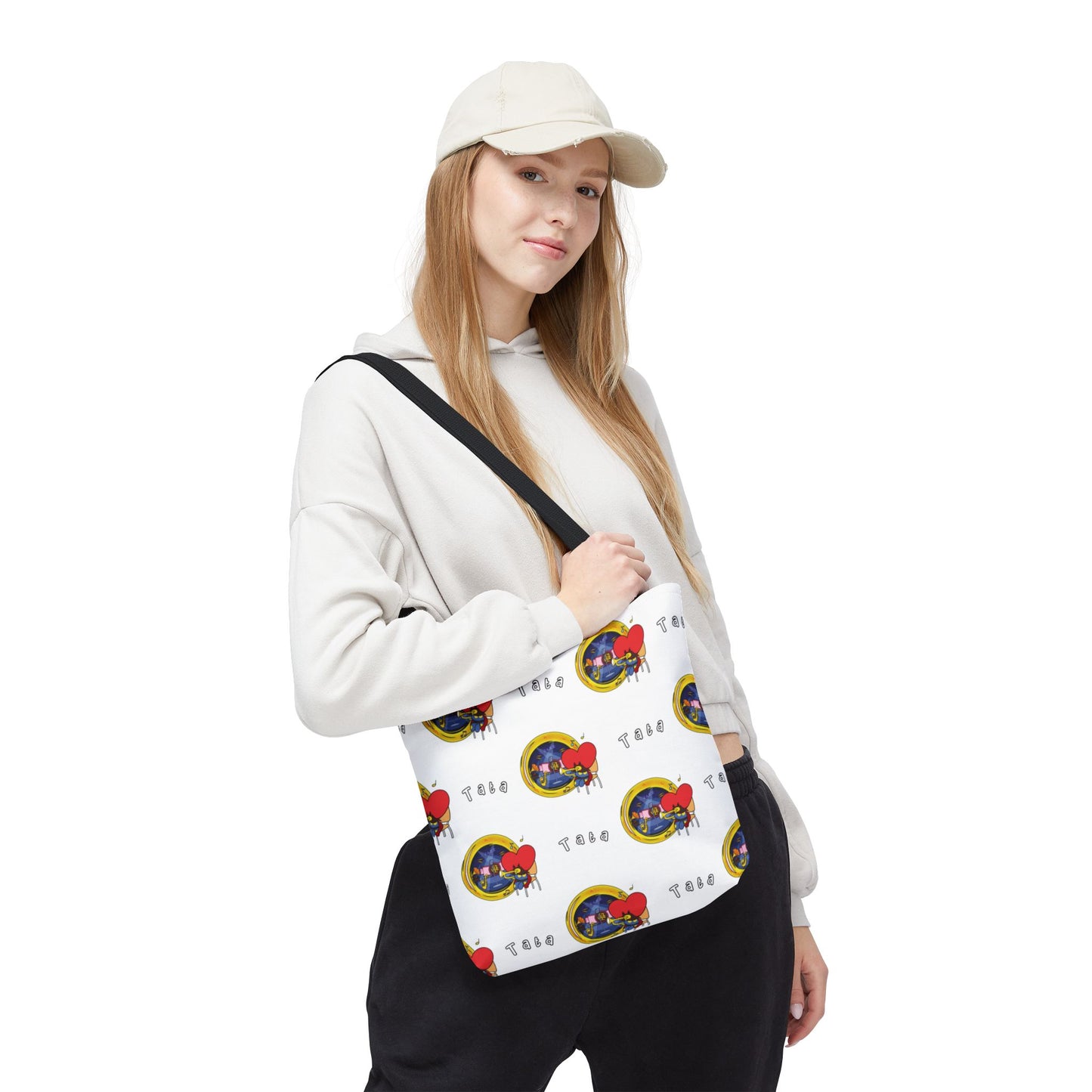BT21 Tata White Tote Bag Pattern Design