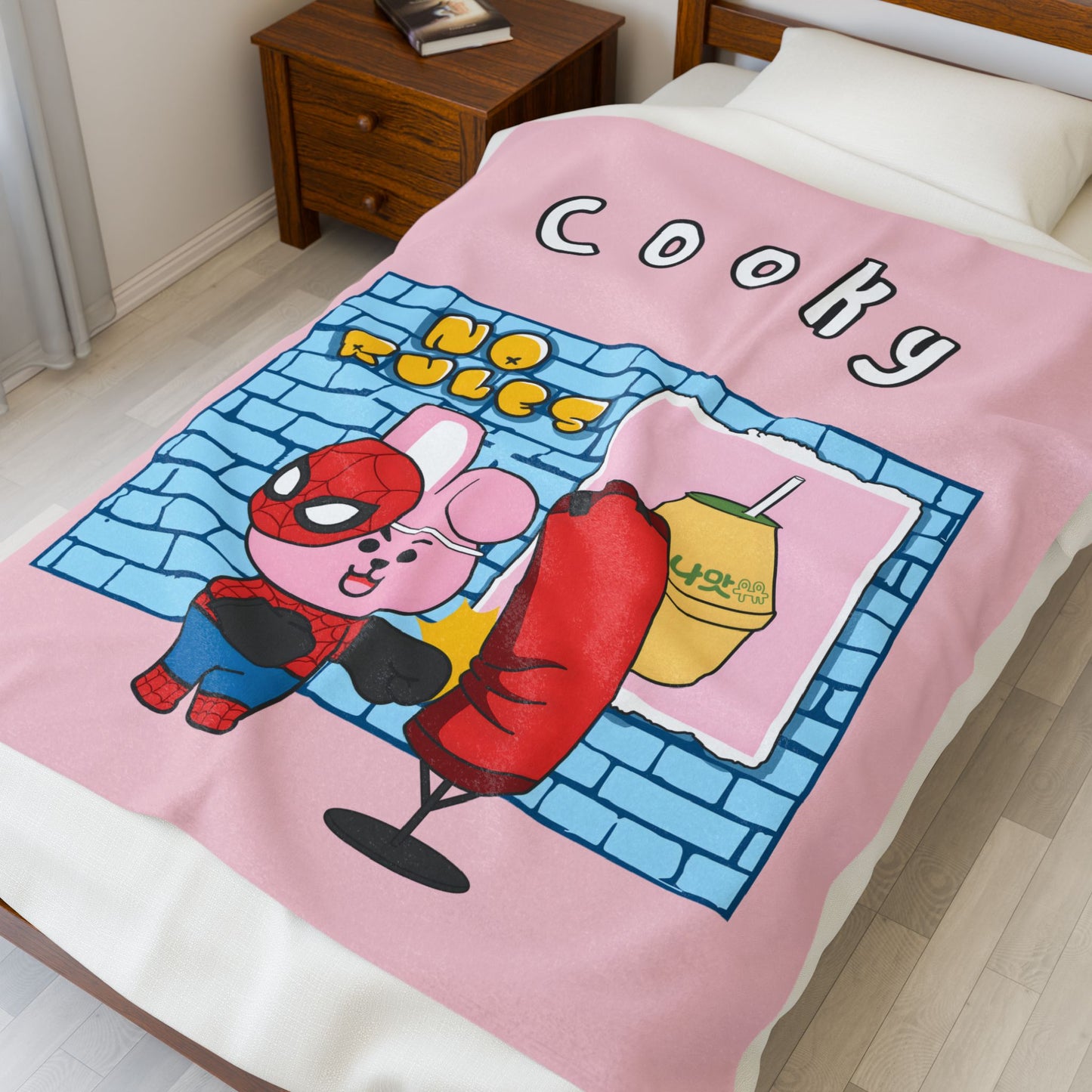 Pink Cooky Blanket - BT21 Single Design