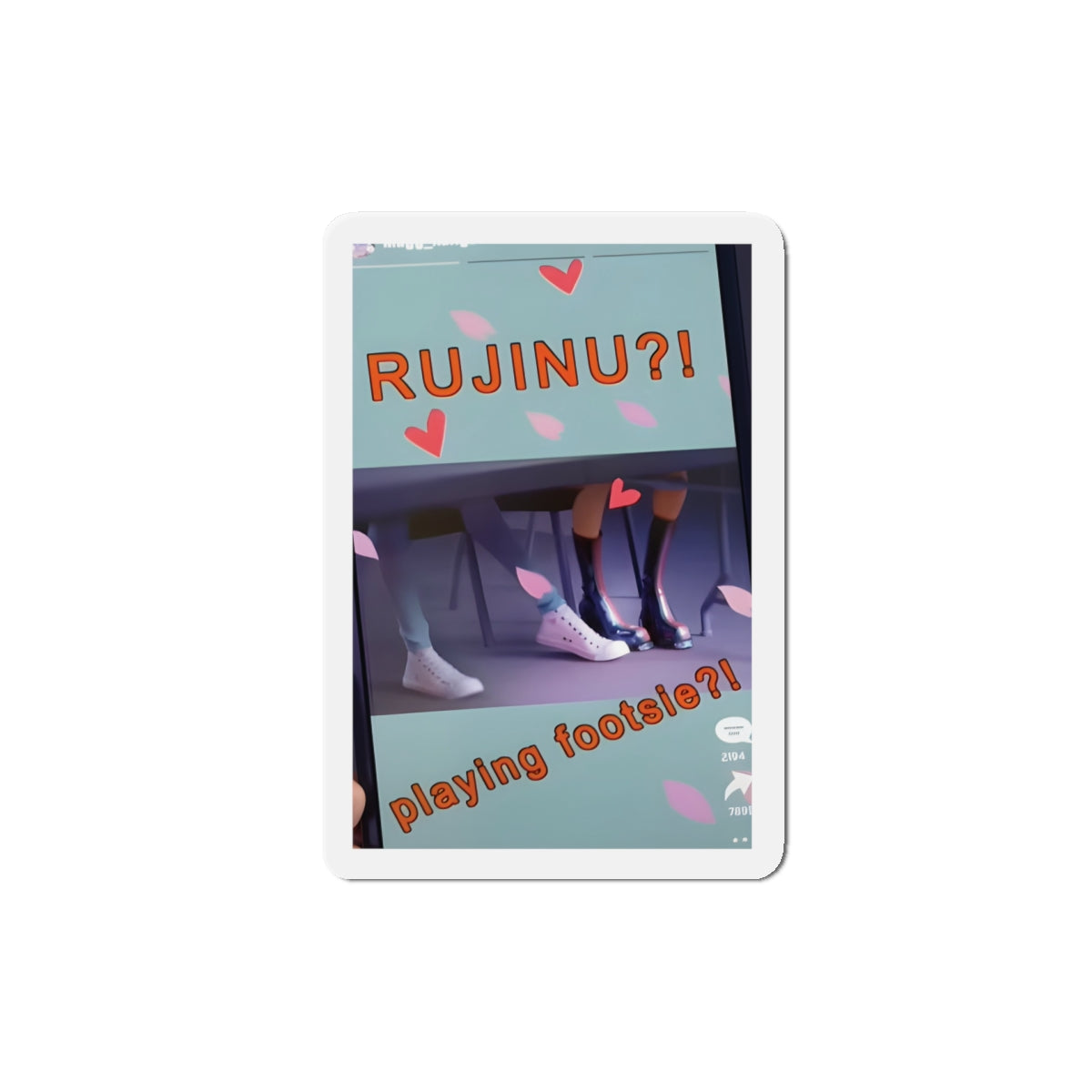 Kpop Demon Hunters Rumi and Jinu Rujinu Playing Footsie Tiktok Magnet