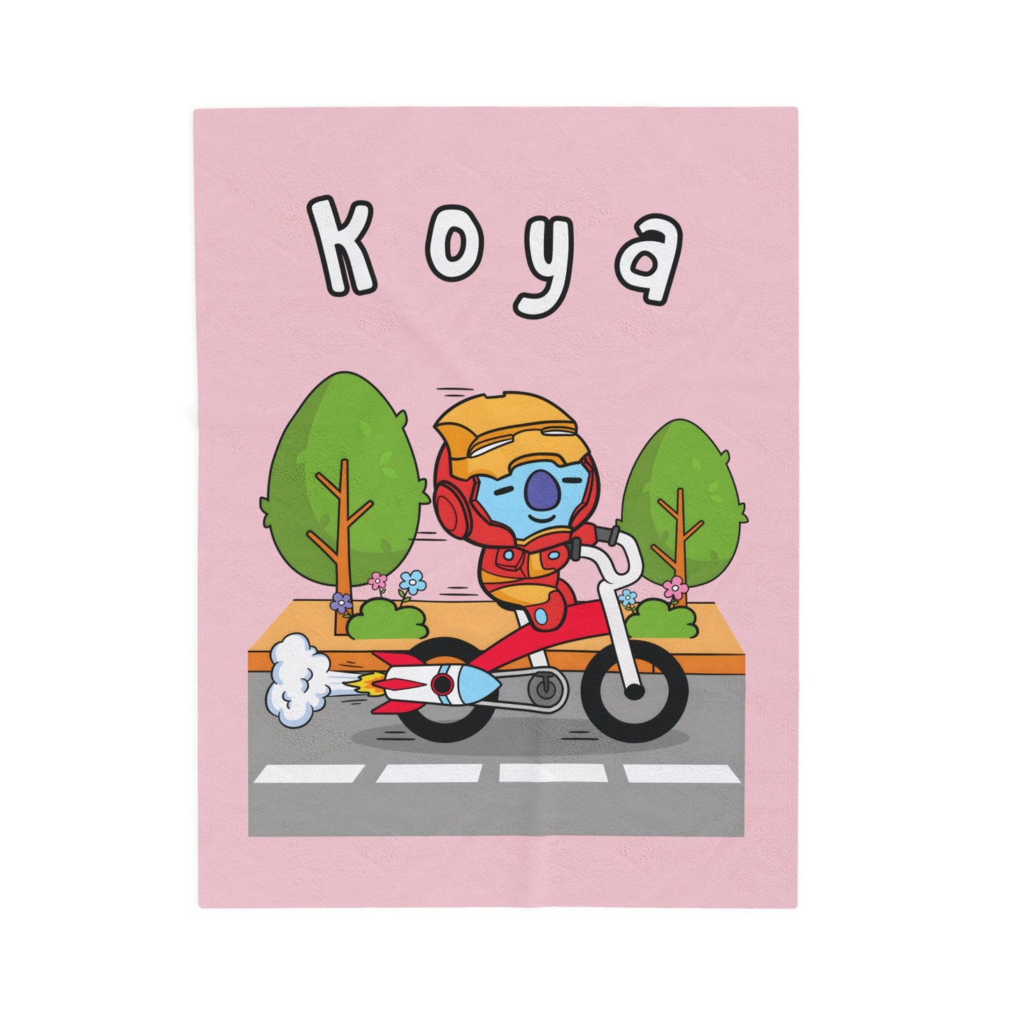 Pink Koya Blanket - BT21 Single Design