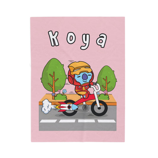 Pink Koya Blanket - BT21 Single Design