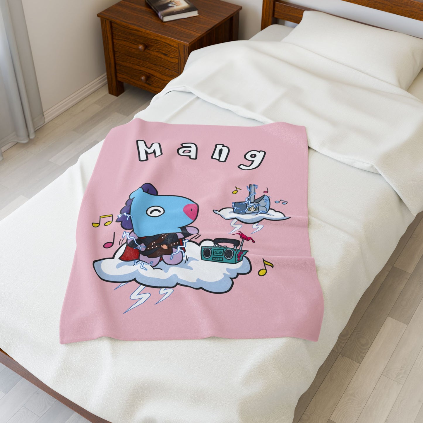 Pink Mang Blanket - BT21 Single Design