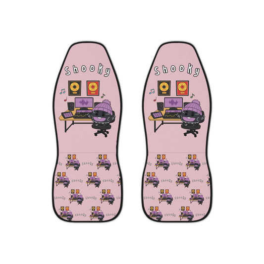 BT21 Shooky Pink Car Seat Cover Single Pattern Combo Design - Identical Set of 2