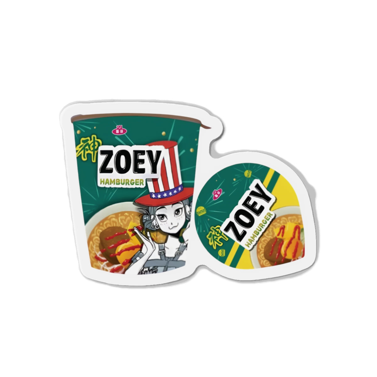 Kpop Demon Hunters Huntrix Zoey Ramen Cup Magnet