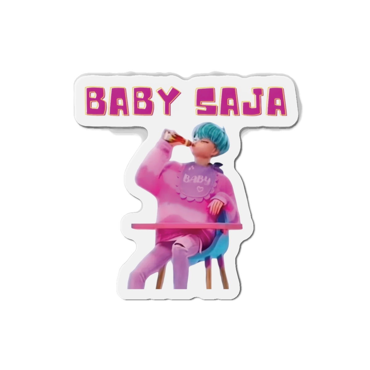 Kpop Demon Hunters Baby Saja Drinking Hot Sauce Magnet