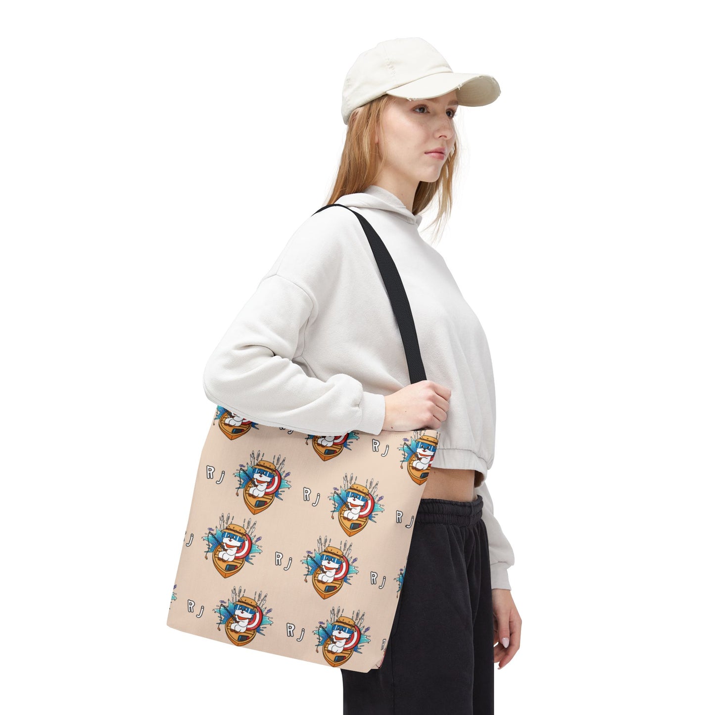 BT21 RJ Beige Tote Bag Pattern Design