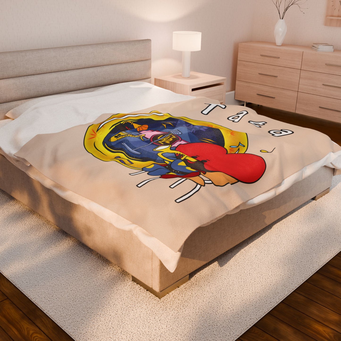 Beige Tata Blanket - BT21 Single Design