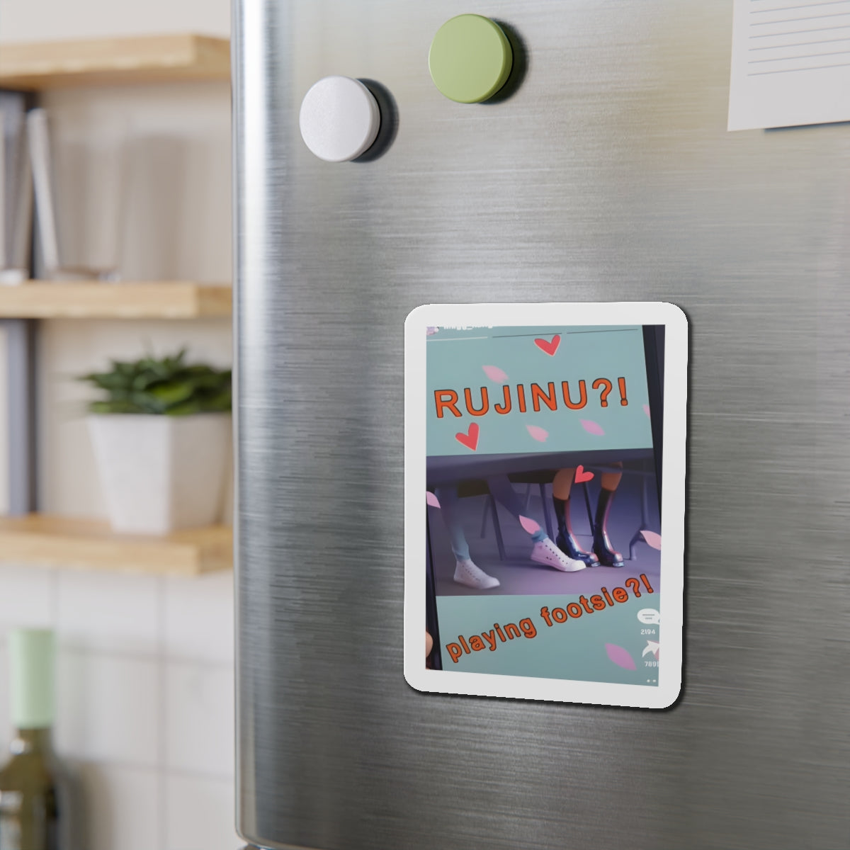 Kpop Demon Hunters Rumi and Jinu Rujinu Playing Footsie Tiktok Magnet