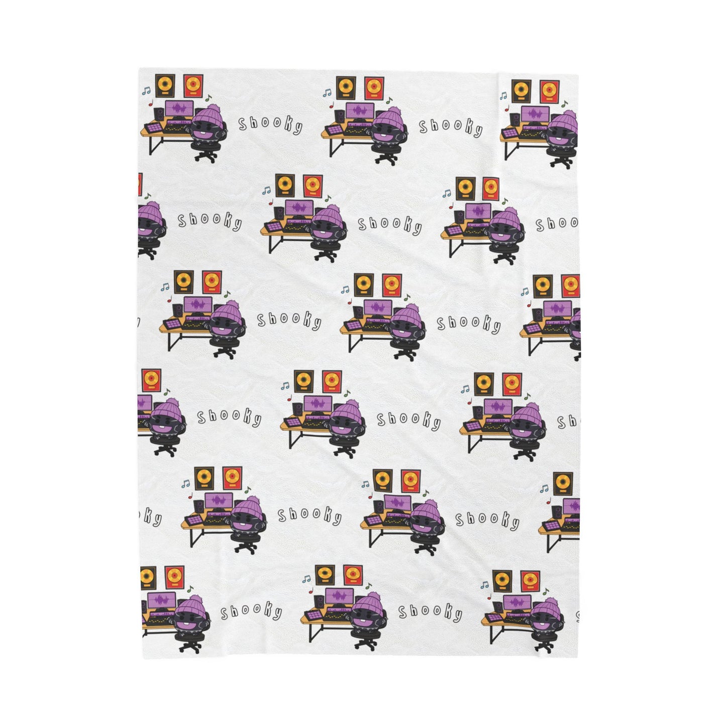 White Shooky Blanket - BT21 Pattern Design