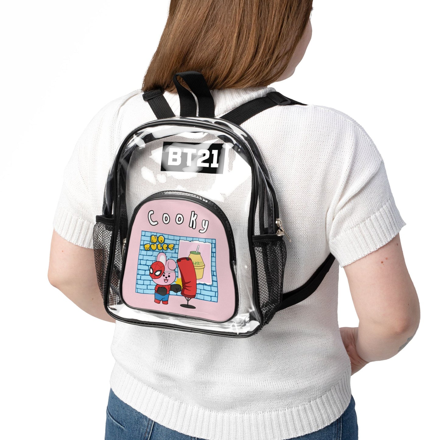 BT21 Cooky Clear Stadium Concert Bag With Pink Background