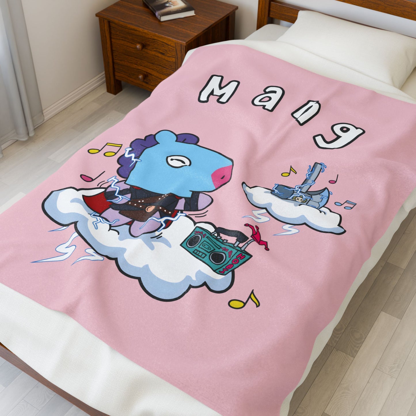 Pink Mang Blanket - BT21 Single Design