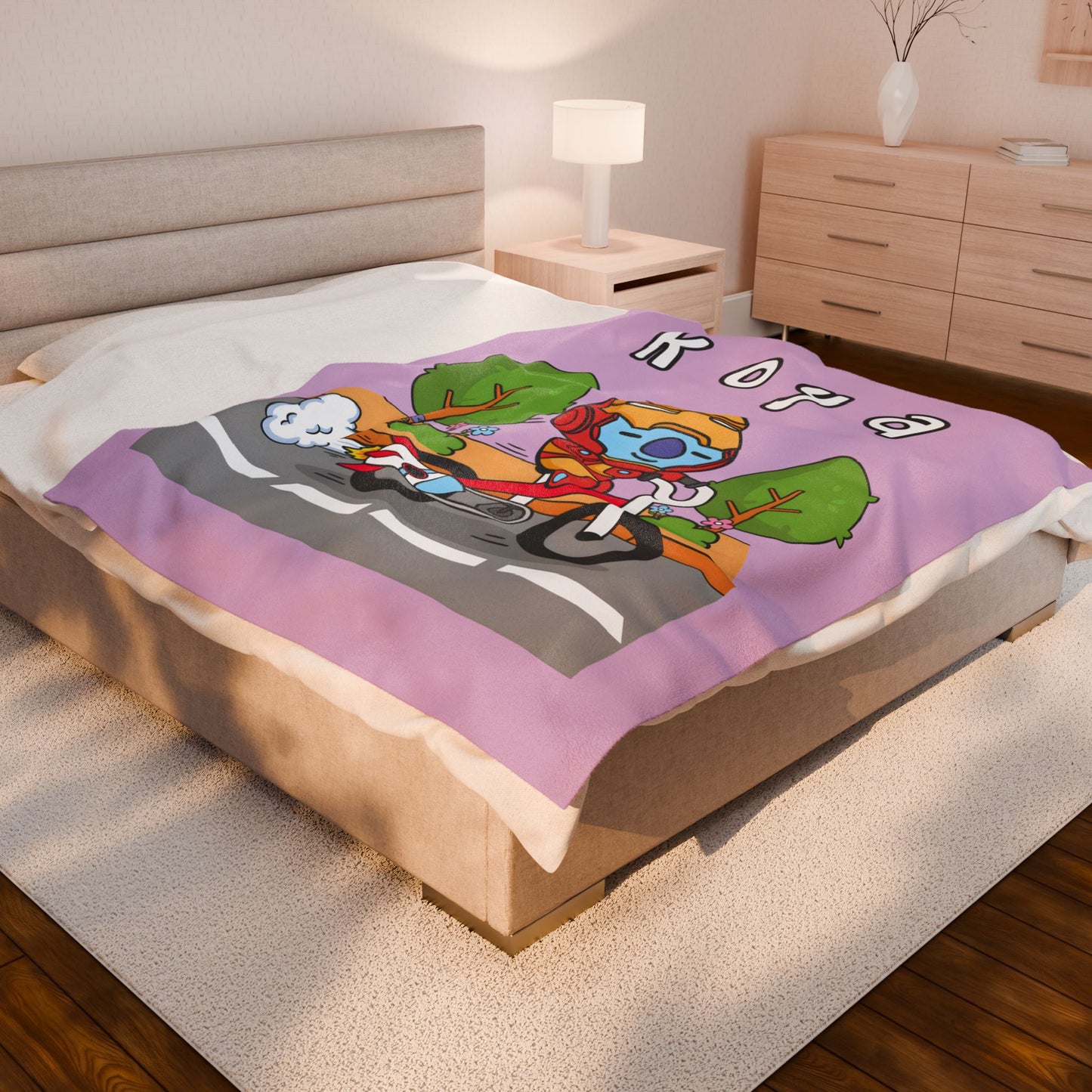 Purple Koya Blanket - BT21 Single Design