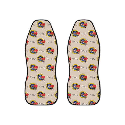 BT21 Tata Beige Car Seat Cover Pattern Design - Identical Set of 2