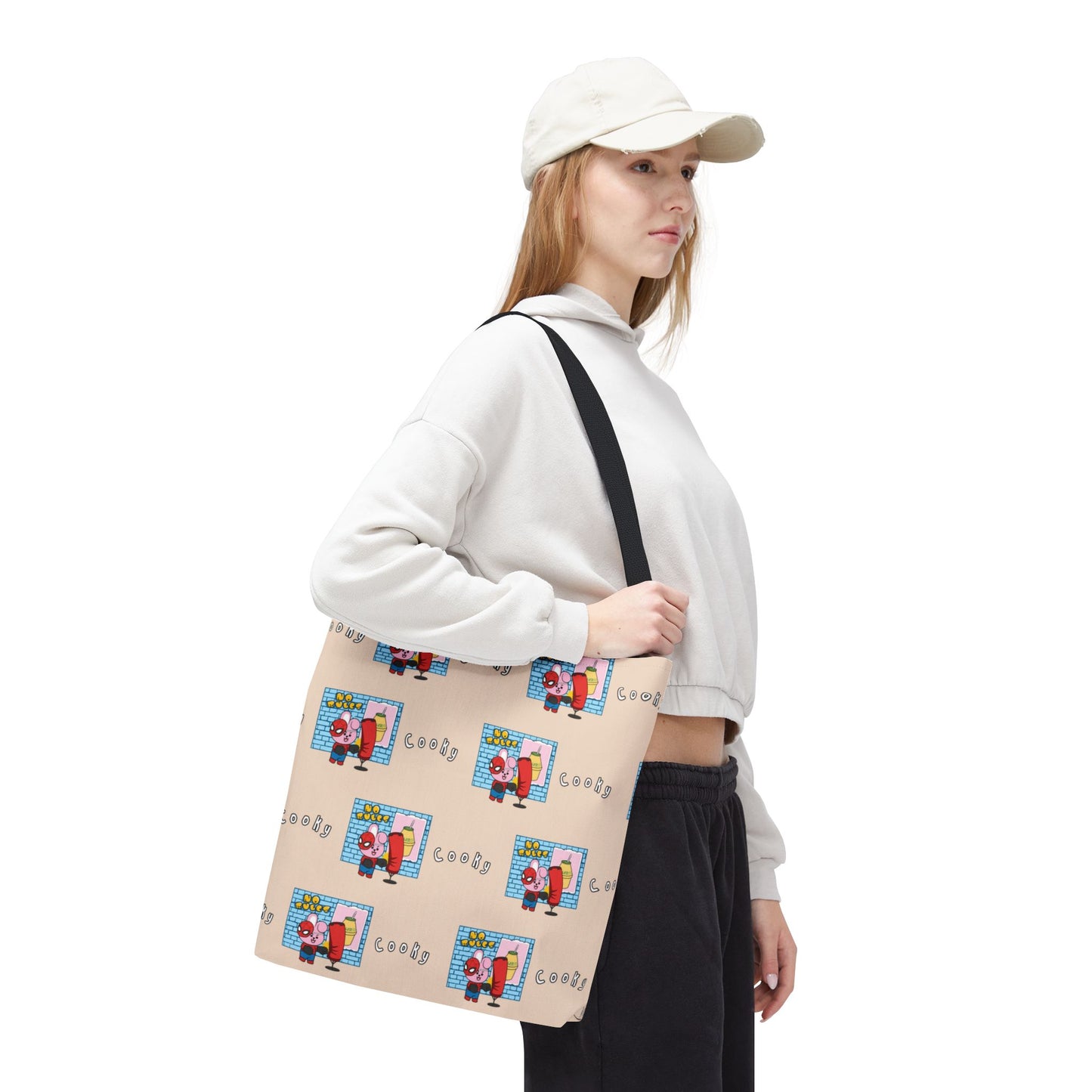BT21 Cooky Beige Tote Bag Pattern Design