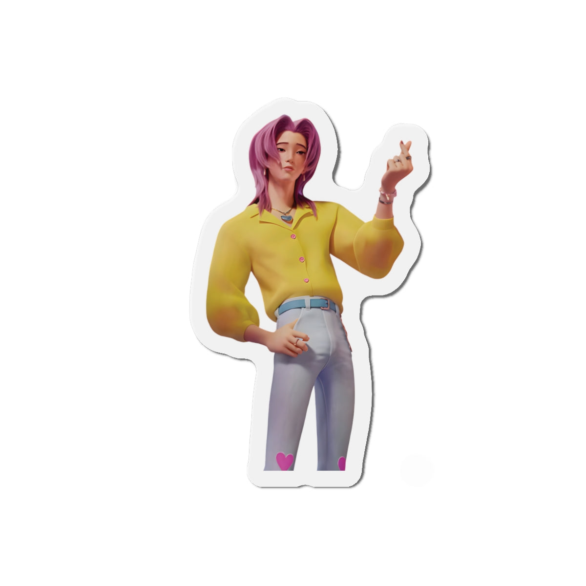 Kpop Demon Hunters Saja Boys Romance Saja Soda Pop Finger Heart Magnet