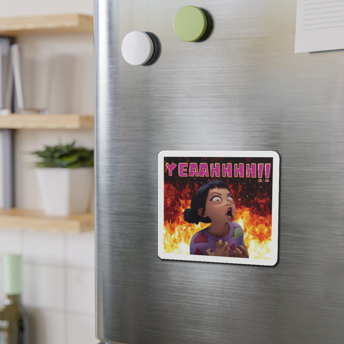 Kpop Demon Hunters Huntrix Zoey YEAHHH Funny Face Magnet Pose 2