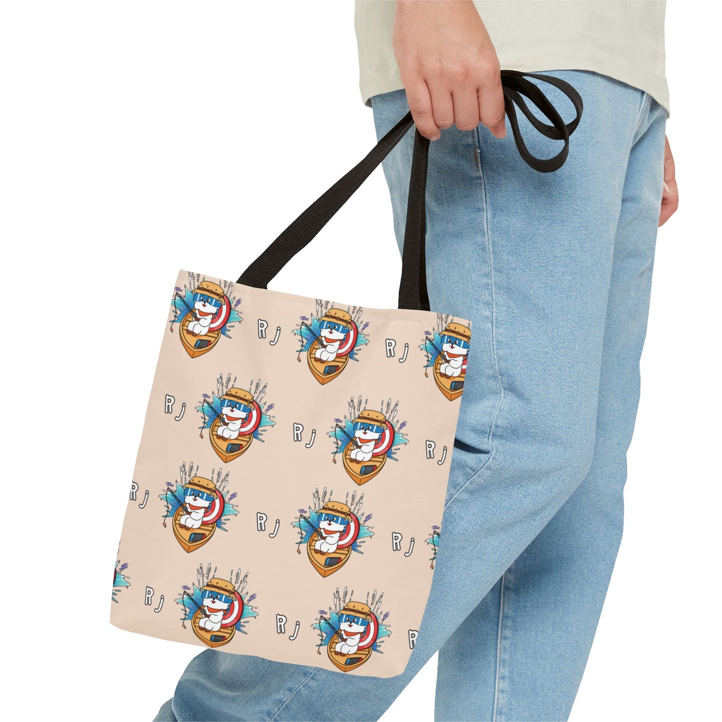 BT21 RJ Beige Tote Bag Pattern Design
