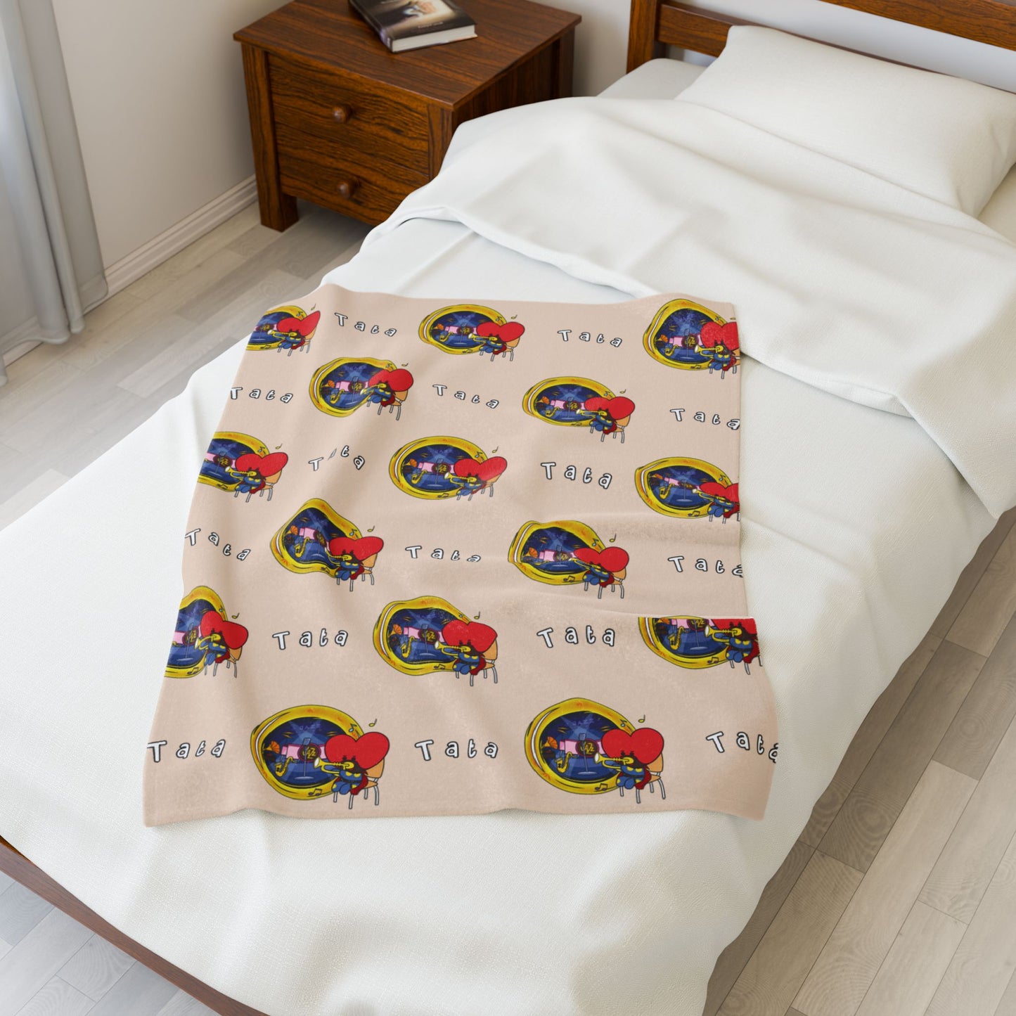 Beige Tata Blanket - BT21 Pattern Design