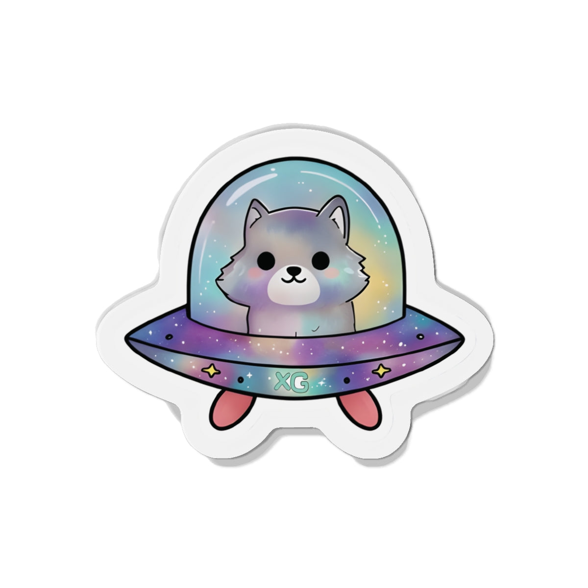 XG Alphaz Merch Wolf in Spaceship Magnet