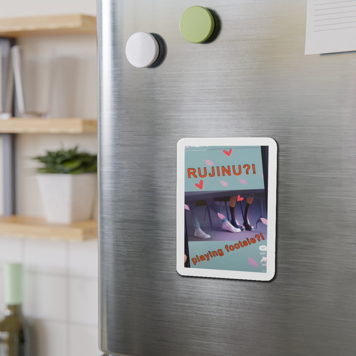 Kpop Demon Hunters Rumi and Jinu Rujinu Playing Footsie Tiktok Magnet