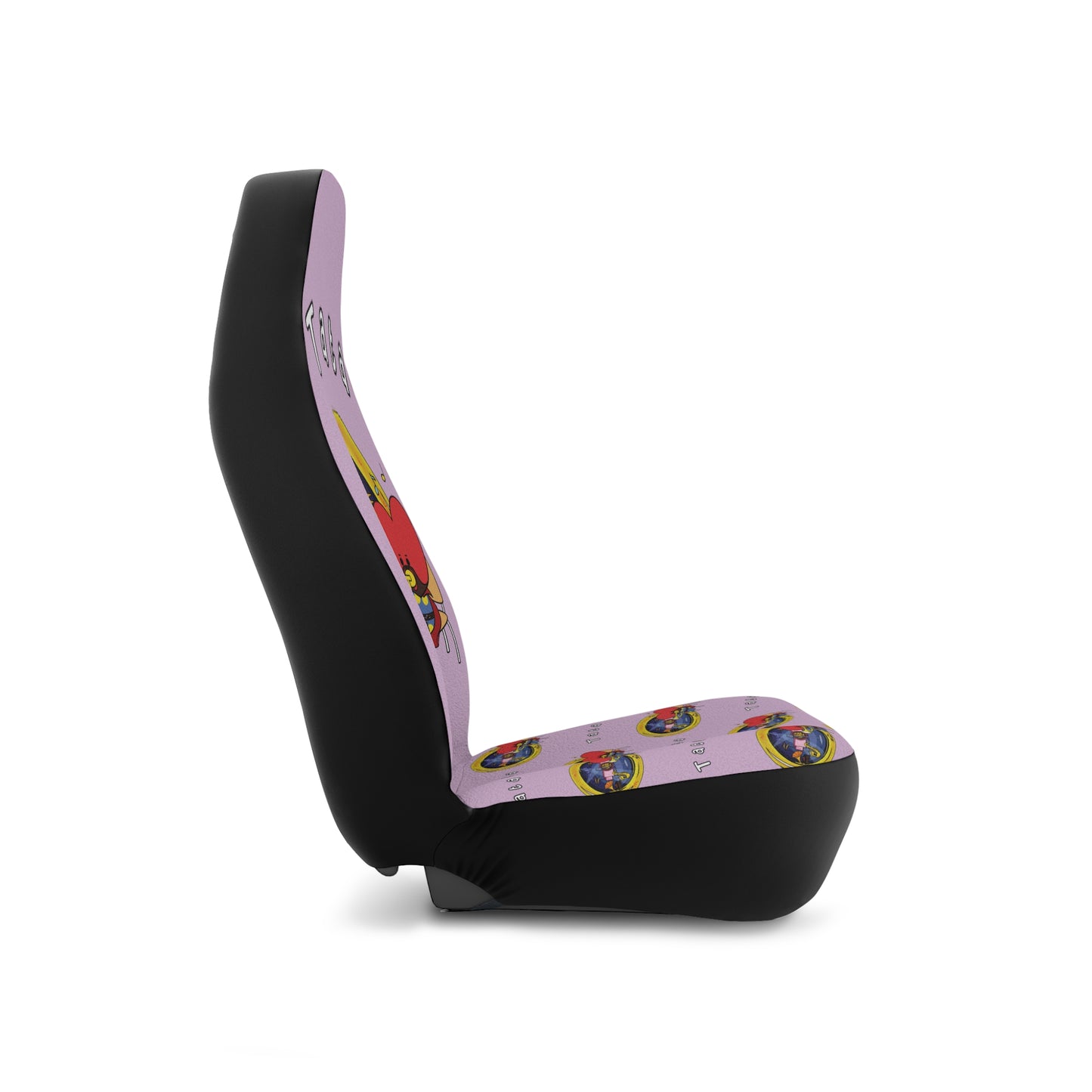 BT21 Tata Purple Car Seat Cover Single Pattern Combo Design - Identical Set of 2