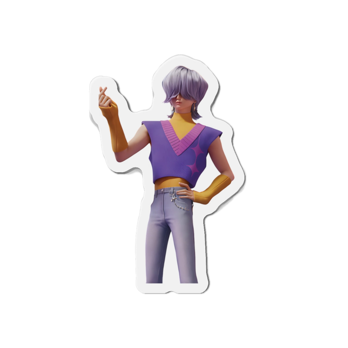 Kpop Demon Hunters Saja Boys Mystery Saja Soda Pop Finger Heart Magnet