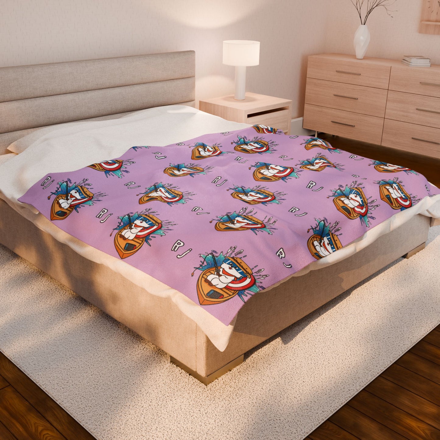 Purple RJ Blanket - BT21 Pattern Design