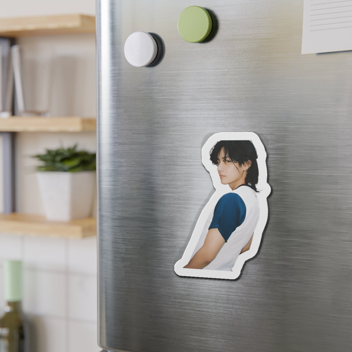 BTS Kim Taehyung Layover Album Photoshoot White Shirt Magnet
