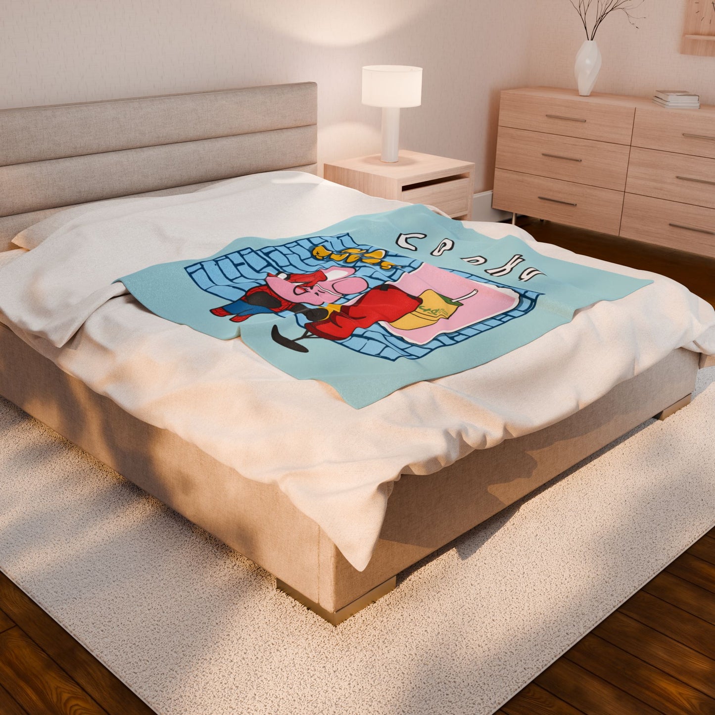 Blue Cooky Blanket - BT21 Single Design
