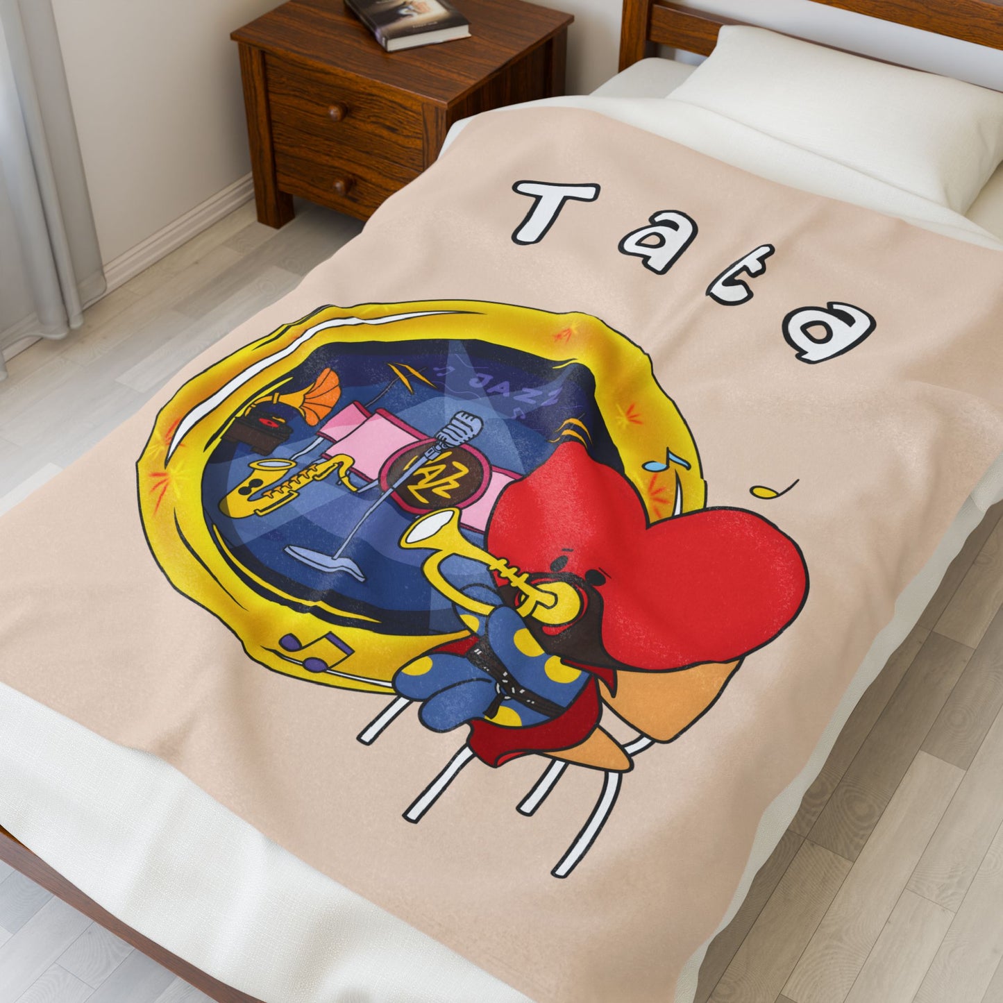 Beige Tata Blanket - BT21 Single Design