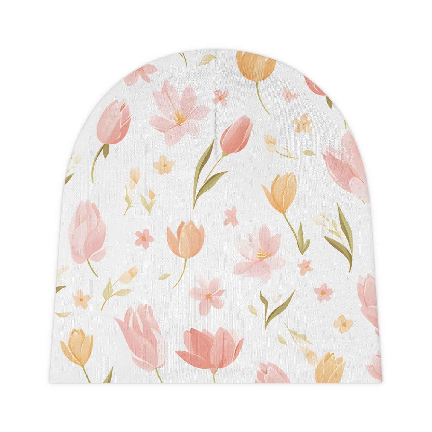 Newborn Baby Beanie Flower Design