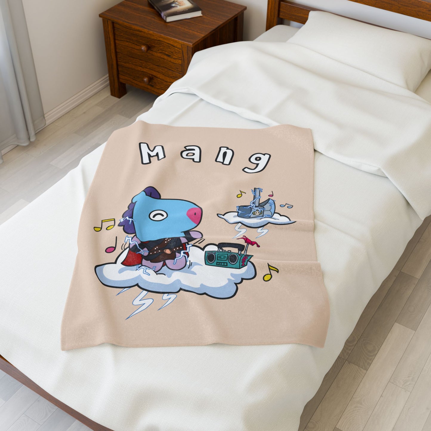 Beige Mang Blanket - BT21 Single Design