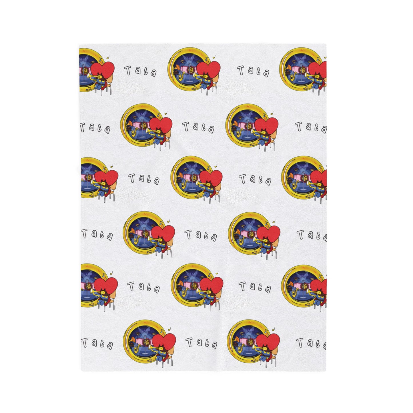 White Tata Blanket - BT21 Pattern Design