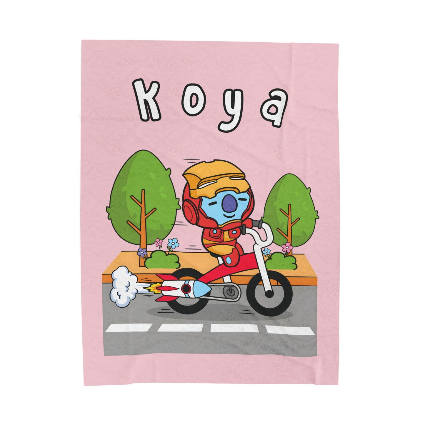 Pink Koya Blanket - BT21 Single Design