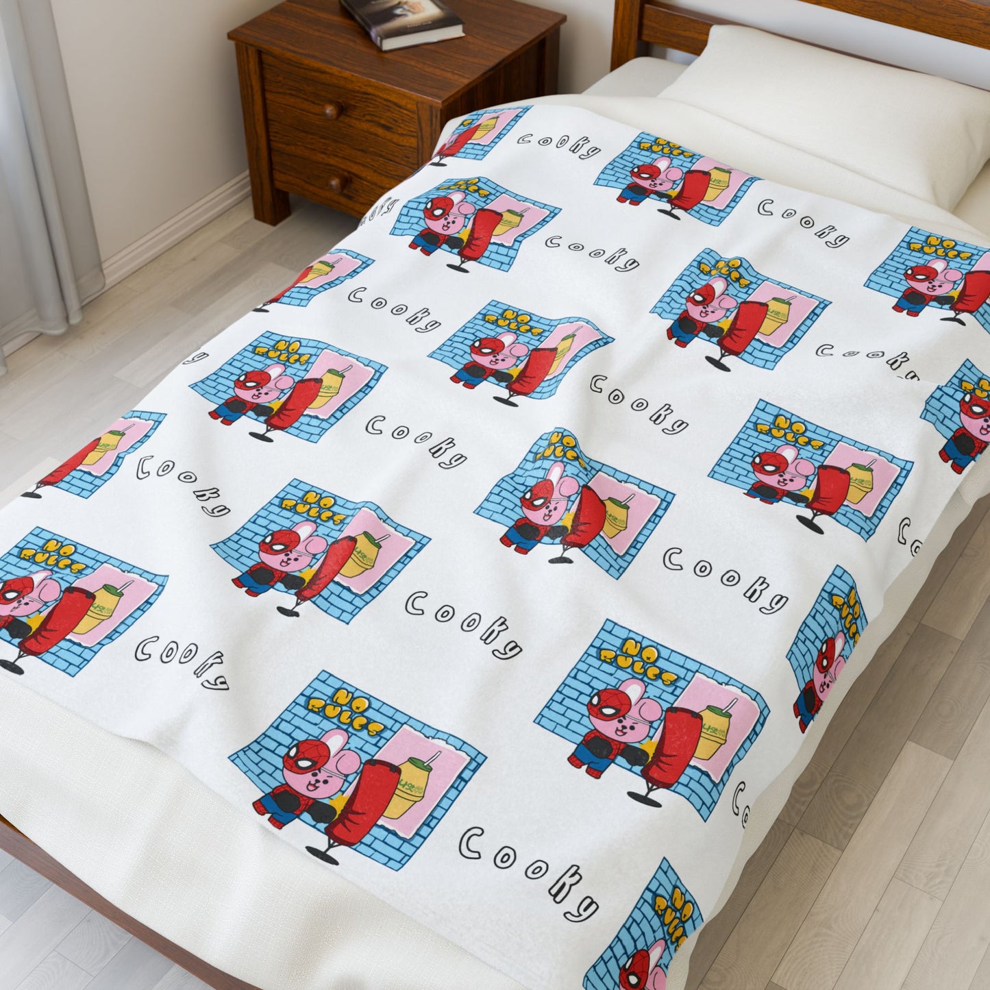 White Cooky Blanket - BT21 Pattern Design